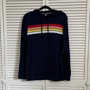 Old Navy Men's Navy Sweater with Colorful Stripes